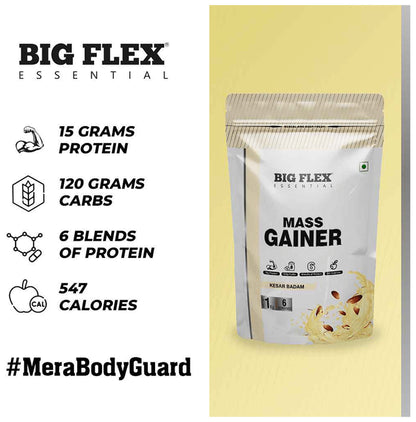 Big Flex Essential Mass Gainer Powder Kesar Badam