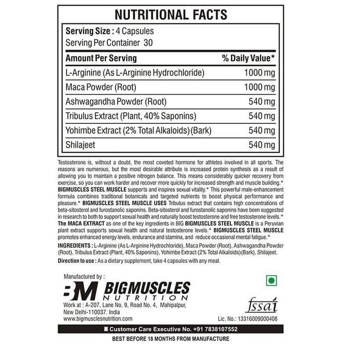 Buy Big Muscles Steel Muscle Capsule Online | Classic Derma – Classic ...