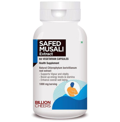 Billion Cheers Safed Musali Extract Vegetarian Capsules - Classic Derma