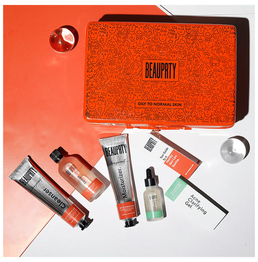 Beauprty Anti-Acne Bundle for Oily to Normal Skin with Cleanser, Toner, Moisturizer and Acne Clarifying Gel - Classic Derma