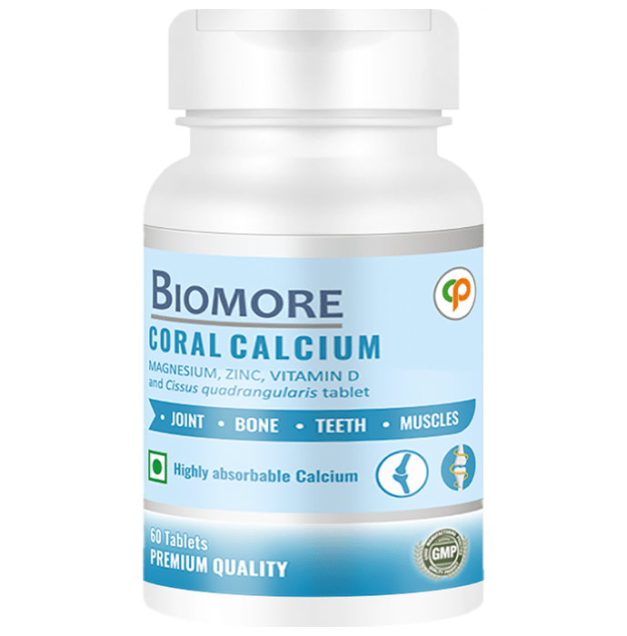 Biomore Coral Calcium Magnesium, Zinc, Vitamin D and Cissus Quadrangularis Tablet - Classic Derma
