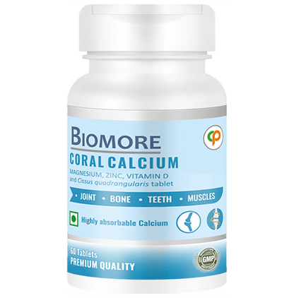 Biomore Coral Calcium Magnesium, Zinc, Vitamin D and Cissus Quadrangularis Tablet - Classic Derma