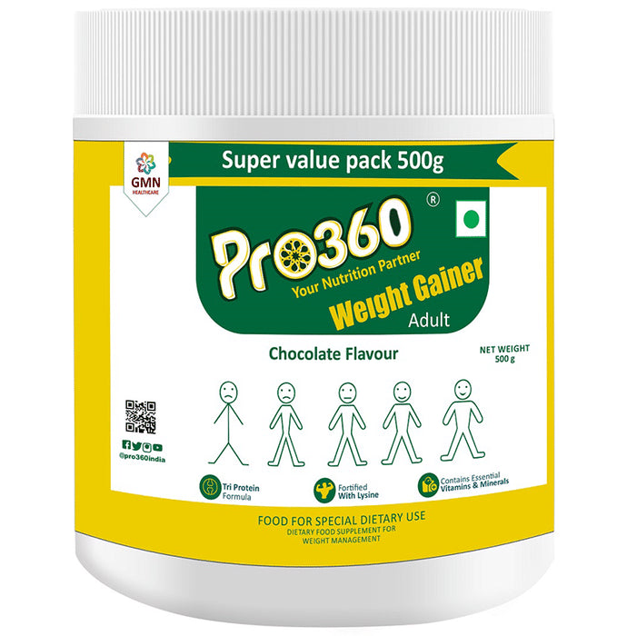 Pro360 Weight Gainer Protein with Lysine, Vitamins & Minerals | Flavour Chocolate - Classic Derma