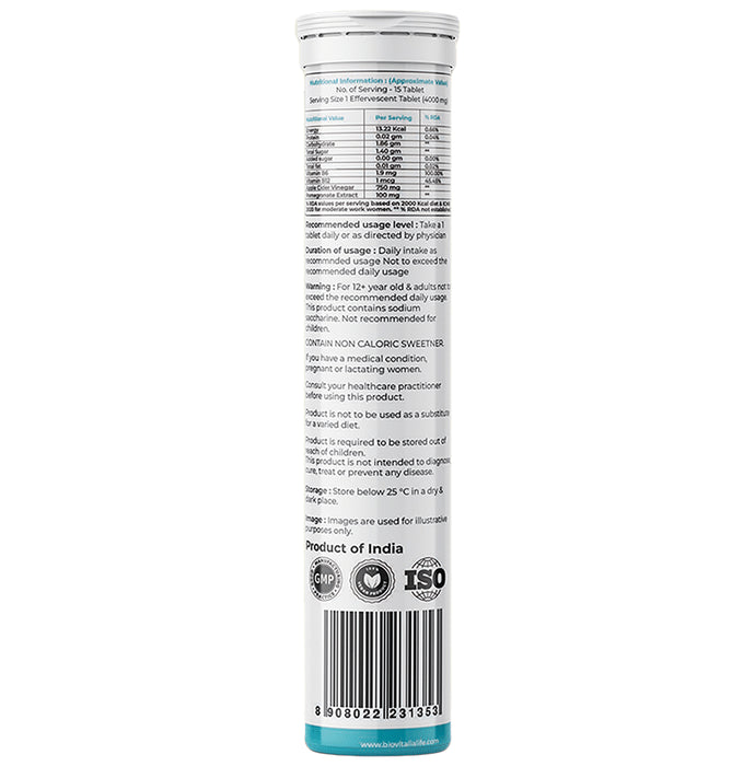 Biovitalia Organics Apple Cider Vinegar Effervescent Tablet Watermelon
