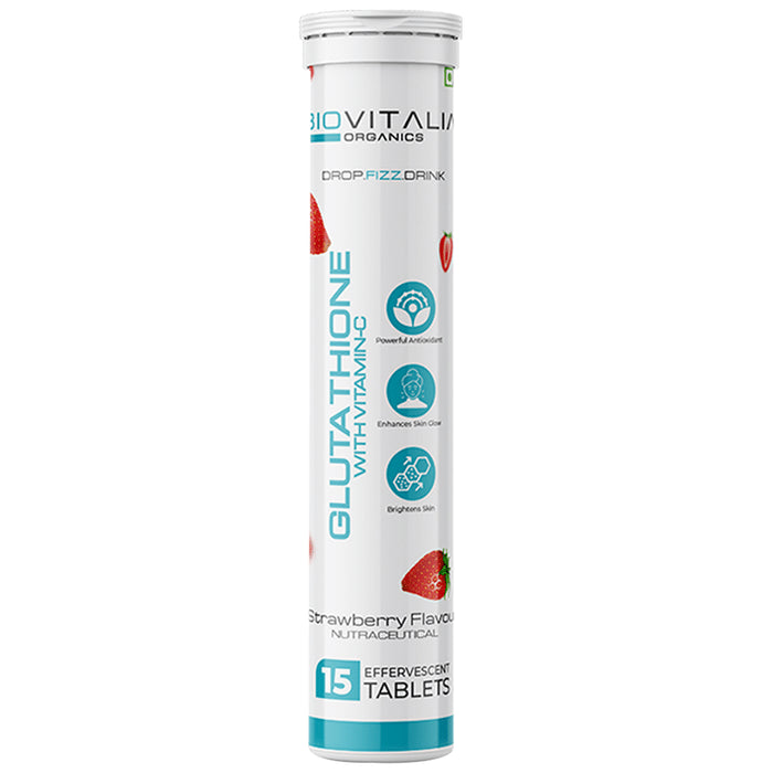 Biovitalia Organics Glutathione with Vitamin-C Effervescent Tablet Strawberry - Classic Derma