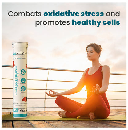 Biovitalia Organics Glutathione with Vitamin-C Effervescent Tablet Strawberry