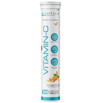 Biovitalia Organics Vitamin C Effervescent Tablet Orange - Classic Derma
