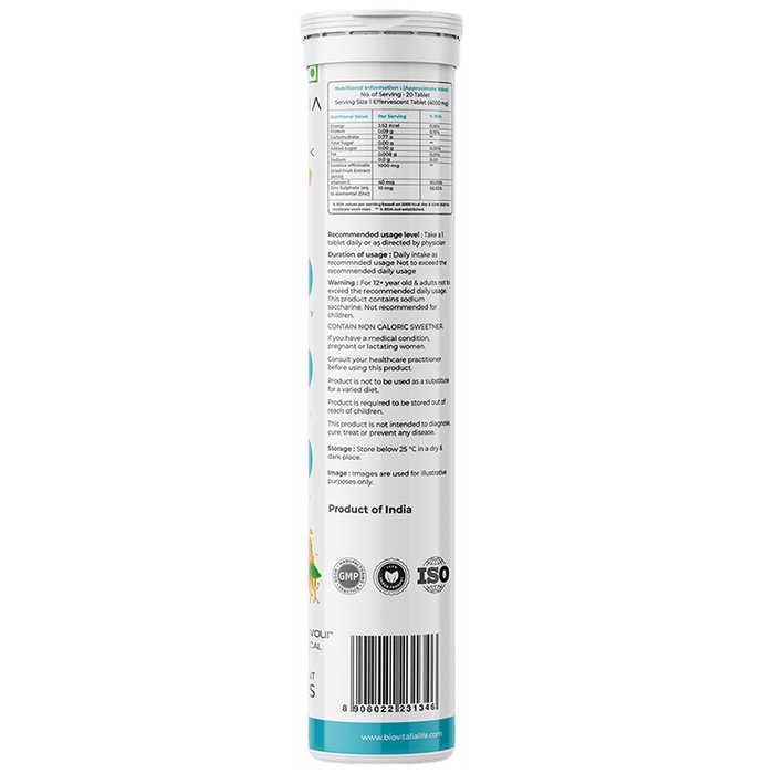 Biovitalia Organics Vitamin C Effervescent Tablet Orange