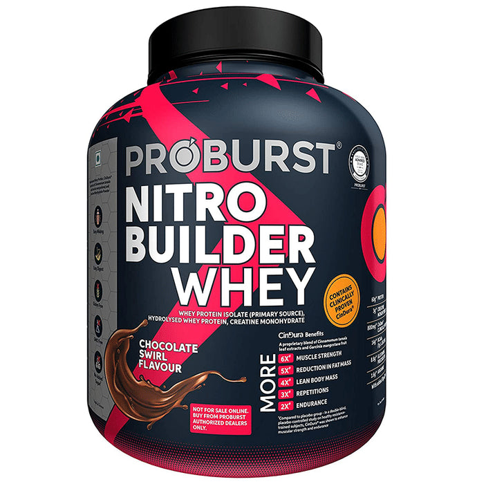 Proburst Nitro Builder Whey Protein Isolate Chocolate Swirl - Classic Derma