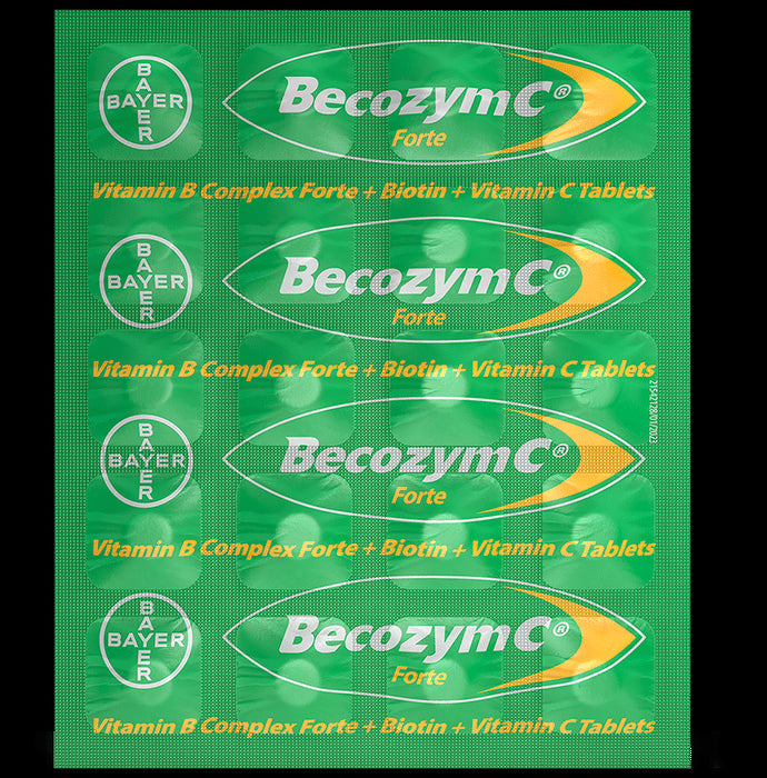 Becozym C Forte Tablet with Biotin, Vitamin C & B Complex - Classic Derma