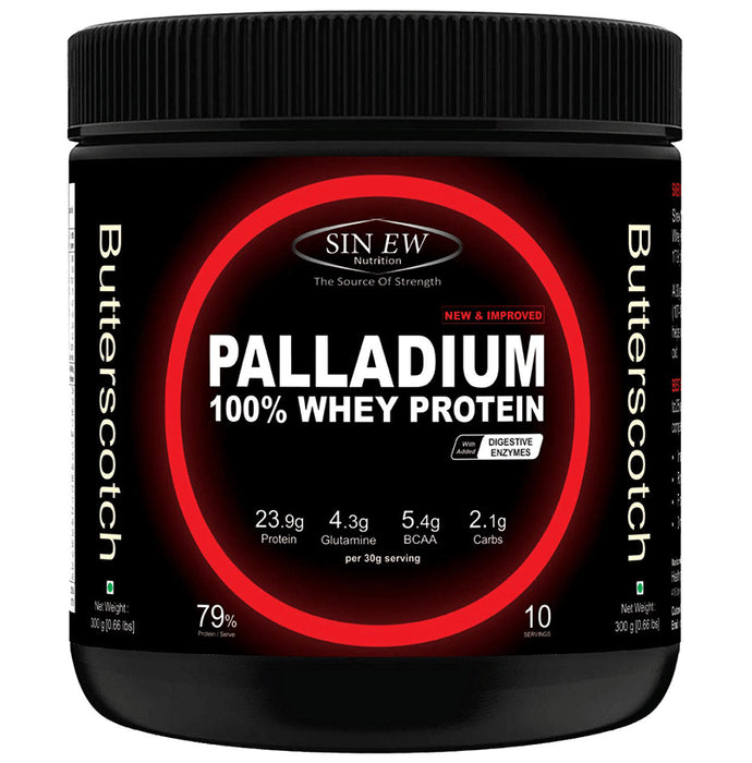 Sinew Nutrition Palladium 100% Whey Protein with Digestive Enzymes Butterscotch - Classic Derma