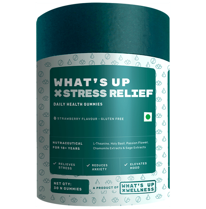 What's Up Wellness Stress Relief Gummies (30 Each) Strawberry - Classic Derma