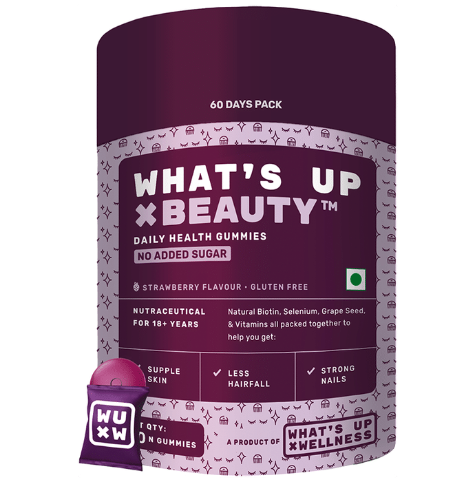 What's Up X Beauty Daily Health Gummies Gluten Free Strawberry - Classic Derma