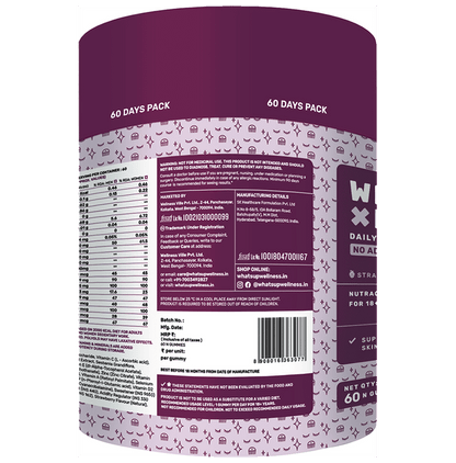 What's Up X Beauty Daily Health Gummies Gluten Free Strawberry