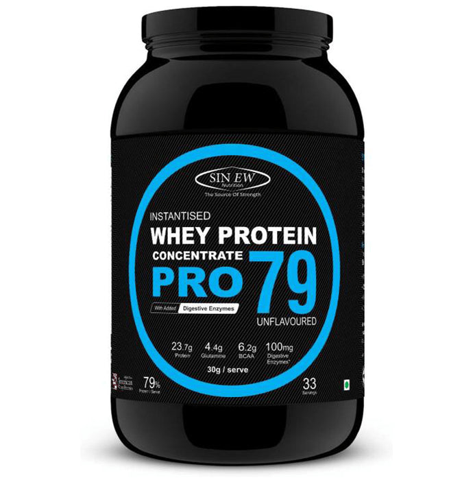 Sinew Nutrition Raw Whey Protein Concentrate Pro 79% with Digestive Enzymes Unflavoured - Classic Derma