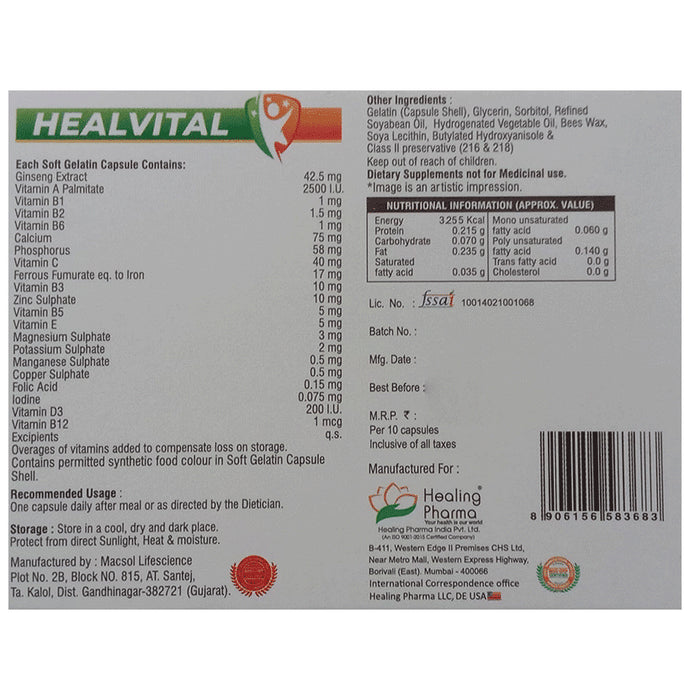 Healing Pharma Healvital Soft Gelatin Capsule