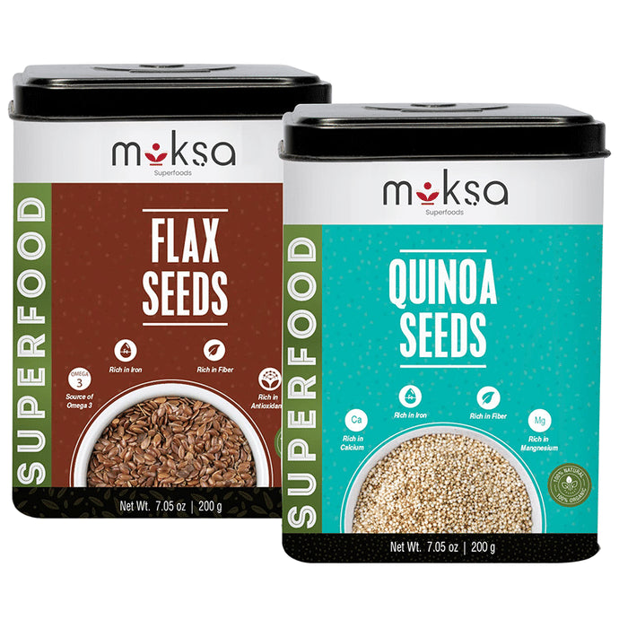 Moksa Combo Pack of Flax Seed & Quinoa Seeds (200gm Each) - Classic Derma