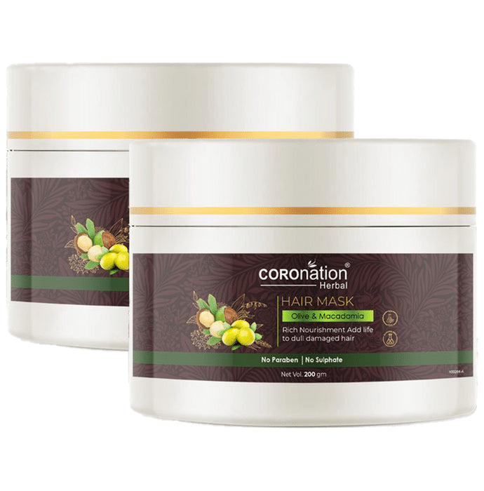 Coronation Herbal Olive & Macadamia Hair Mask (200gm Each) - Classic Derma