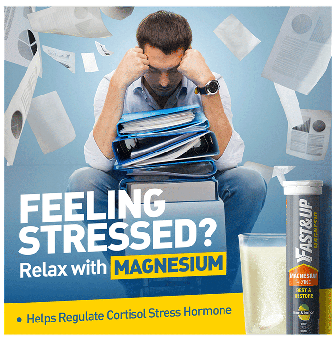 Fast&Up Magnesio with Magnesium & Zinc for Muscle Health | Flavour Lemon and Lime Effervescent Tablet