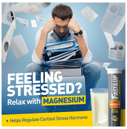 Fast&Up Magnesio with Magnesium & Zinc for Muscle Health | Flavour Lemon and Lime Effervescent Tablet