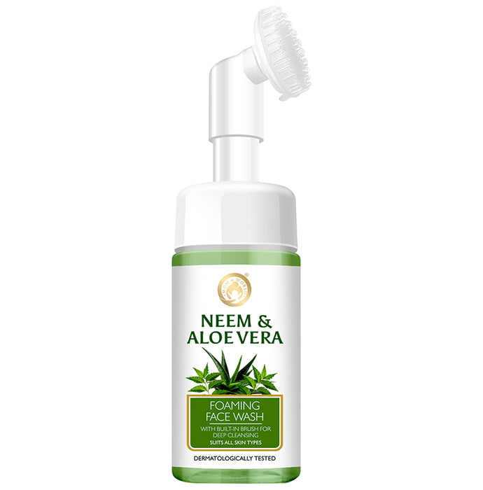 Mom & World Face Wash Neem & Aloe Vera Foaming with Brush - Classic Derma