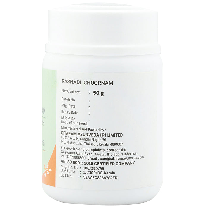 Sitaram Ayurveda Rasnadi Choornam (50gm Each)