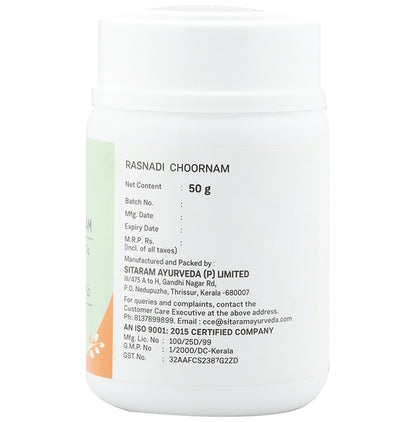 Sitaram Ayurveda Rasnadi Choornam (50gm Each)