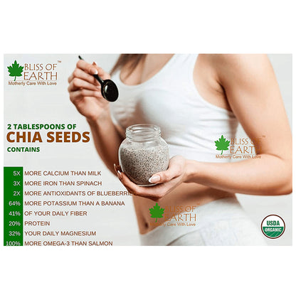 Bliss of Earth Certified Organic Chia Seeds (Raw)