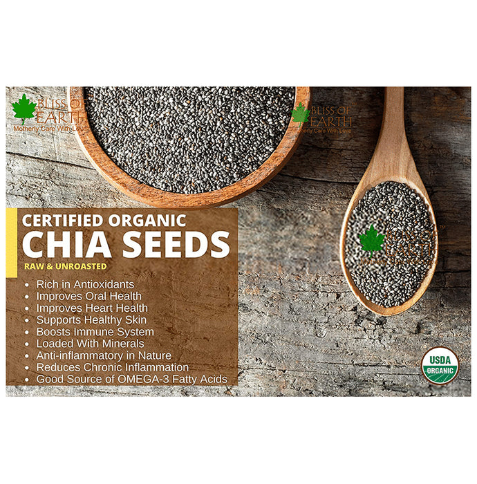 Bliss of Earth Certified Organic Chia Seeds (Raw)