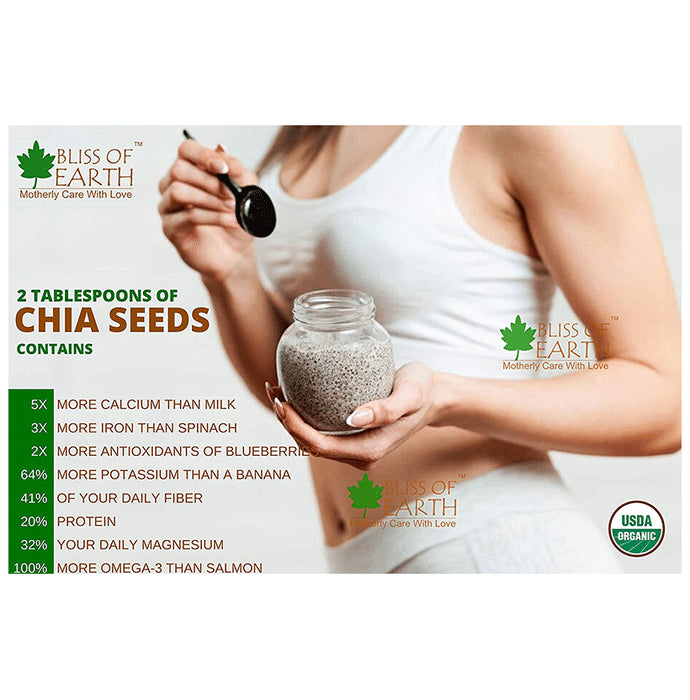 Bliss of Earth Certified Organic Chia Seeds (Raw)