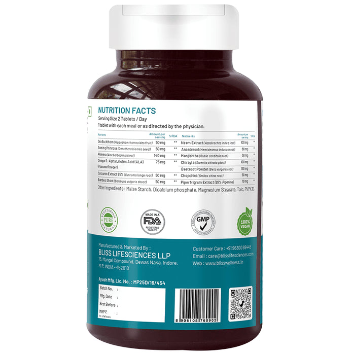 Bliss Welness Body Skin Detox Veg Tablet