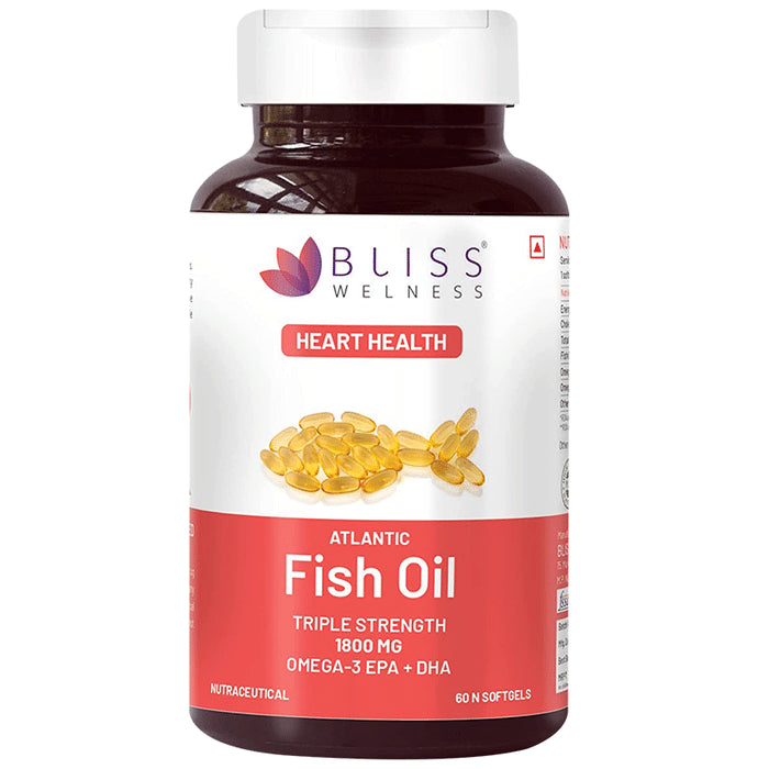 Bliss Welness Heart Health Arctic Fish Oil Triple Strength Omega-3 Softgel Capsule - Classic Derma