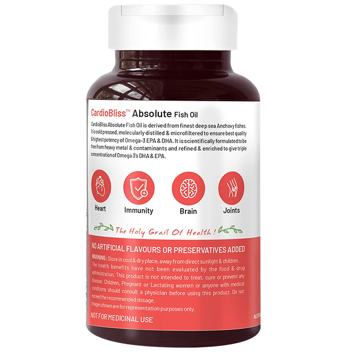 Bliss Welness Heart Health Arctic Fish Oil Triple Strength Omega-3 Softgel Capsule