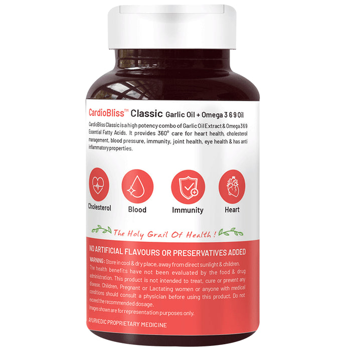 Bliss Welness Plant Based Heart Health Garlic Oil Omega 3 6 9 Softgel Capsule
