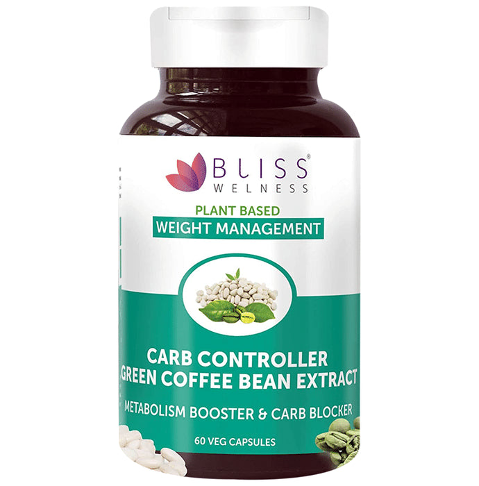 Bliss Welness Weight Management Carb Controller Green Coffee Bean Extract Veg Capsule - Classic Derma