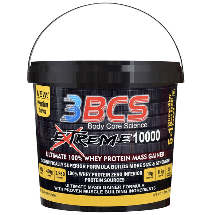 Body Core Science 3 BCS Extreme 10000 Whey Protein Mass Gainer Powder Butterscotch - Classic Derma
