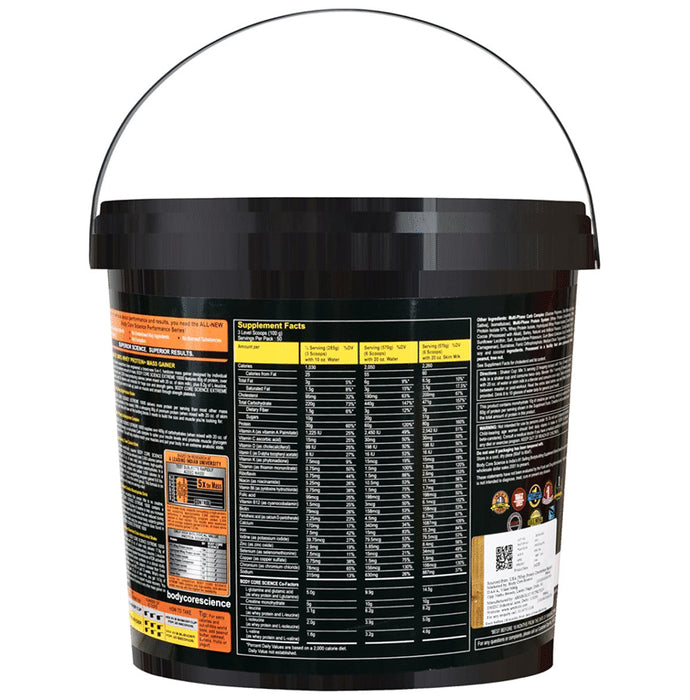 Body Core Science 3 BCS Extreme 10000 Whey Protein Mass Gainer Powder Kesar Pista