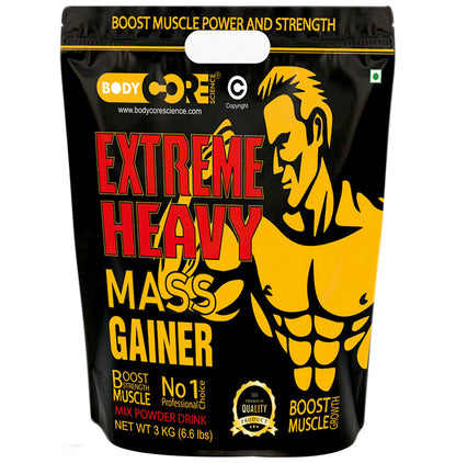 Body Core Science Extreme Heavy Mass Gainer Powder Vanilla - Classic Derma