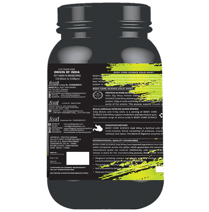 Body Core Science Gold Whey Green Powder Kesar Pista