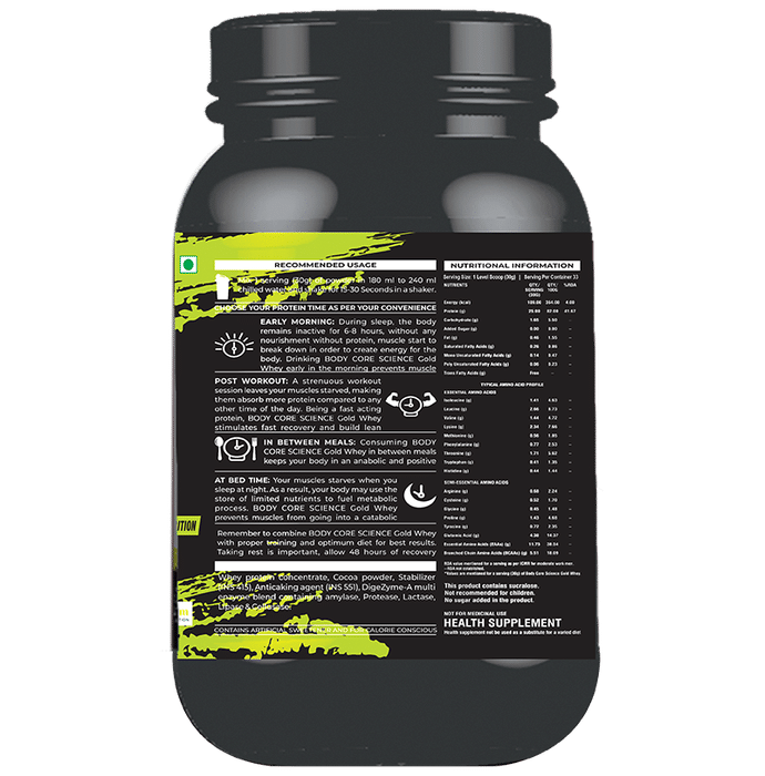 Body Core Science Gold Whey Green Powder Kesar Pista