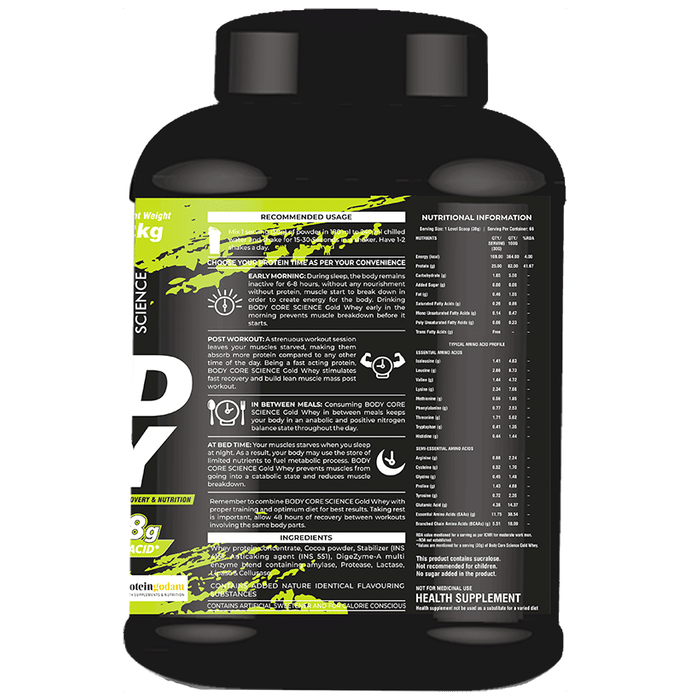 Body Core Science Gold Whey Green Powder Kesar Pista