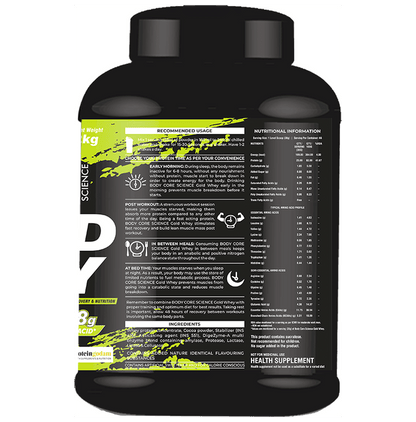 Body Core Science Gold Whey Green Powder Kesar Pista
