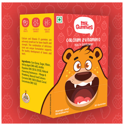 Body First My Gummies Calcium & Vitamin D Gummies Mango & Strawberry