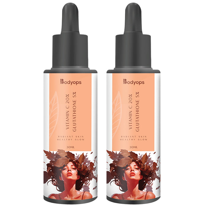 Bodyops 20% vitamin C 5% Glutathione Face Serum (30ml Each) - Classic Derma