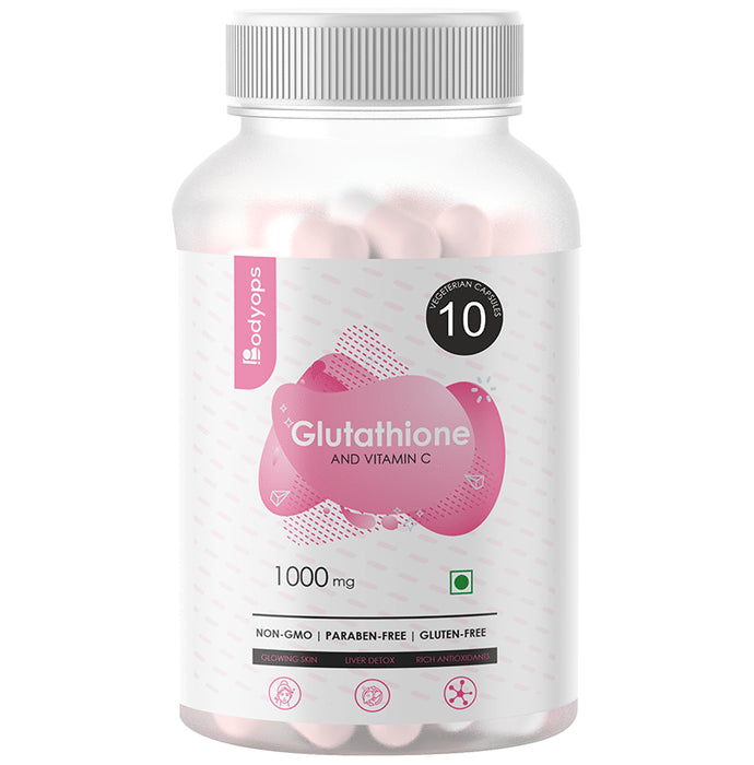 Bodyops Glutathione & Vitamin C | Veg Capsule for Healthy Skin & Antioxidant Support - Classic Derma