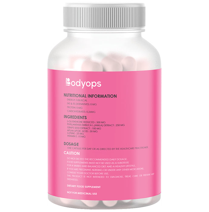 Bodyops Glutathione & Vitamin C | Veg Capsule for Healthy Skin & Antioxidant Support
