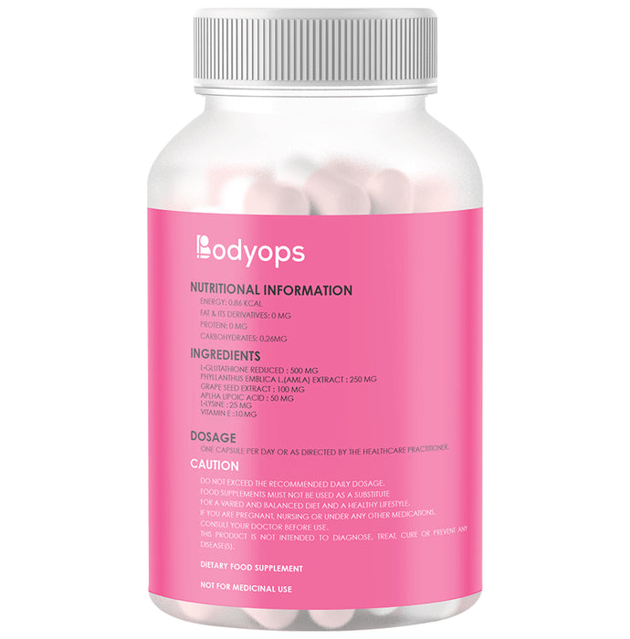Bodyops Glutathione & Vitamin C | Veg Capsule for Healthy Skin & Antioxidant Support