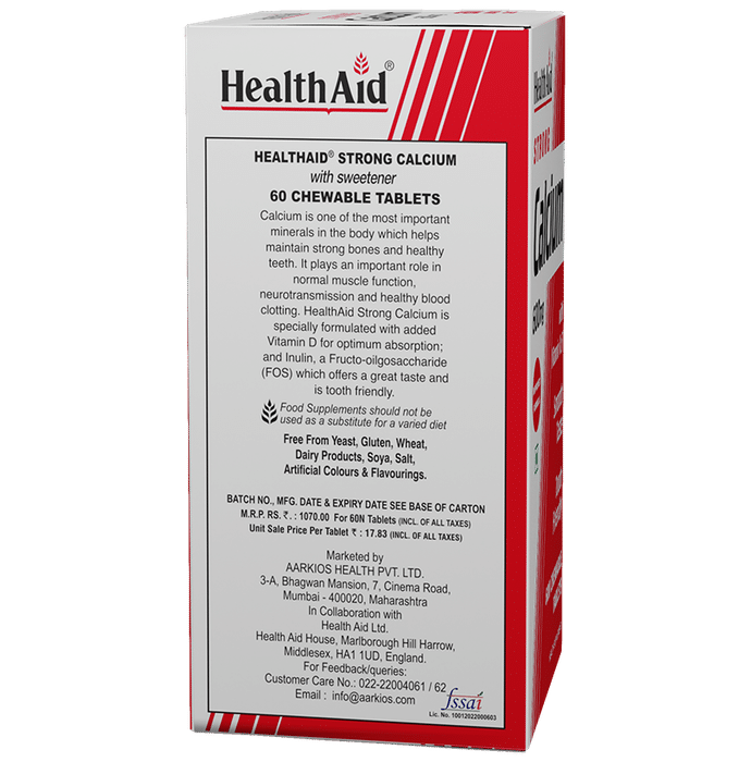 HealthAid Strong Calcium 600 mg Chewable Tablet
