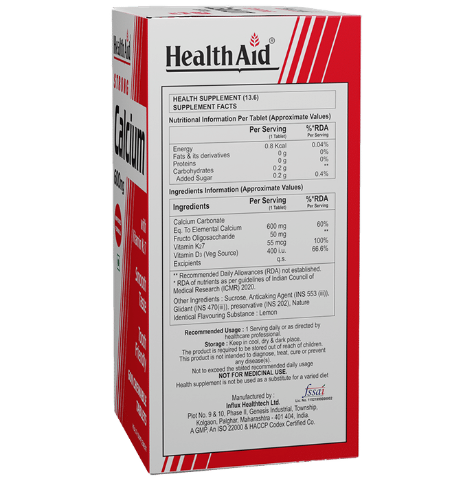 HealthAid Strong Calcium 600 mg Chewable Tablet