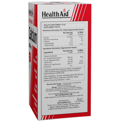 HealthAid Strong Calcium 600 mg Chewable Tablet